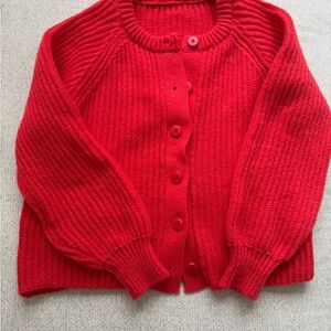 New Women’s Chunky Red Cardigan Sweater